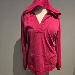 Puma Women’s SportLifestyle V-Neck Hoodie | Size XL | Pink